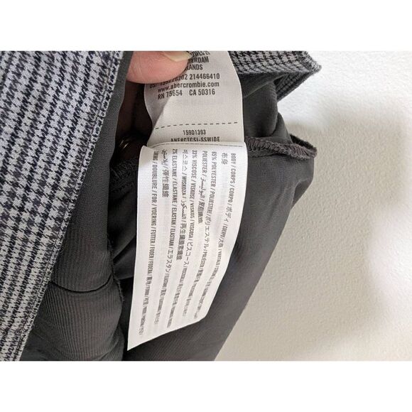 Abercrombie & Fitch Gray Plaid Square Neck Mini Dress - Size S - Picture 9 of 9